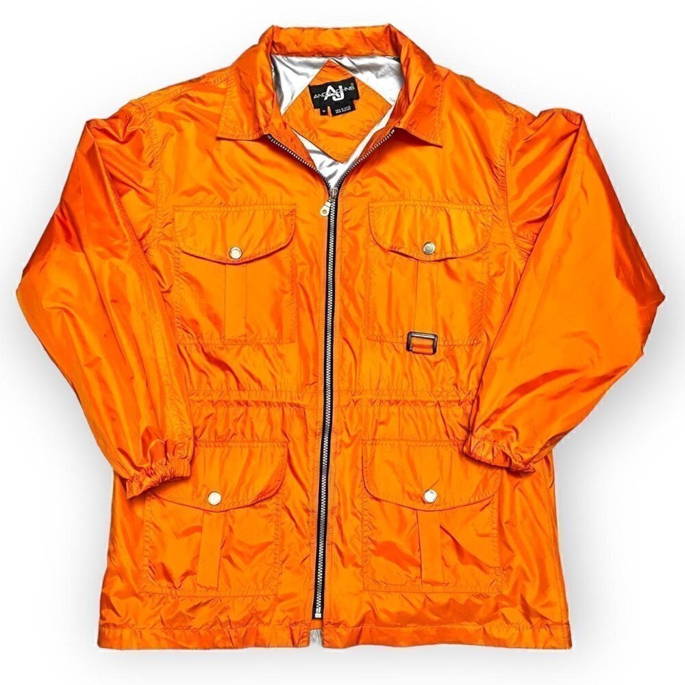Andy John’s Vintage Y2K Orange Lightweight Designer Windbreaker Jacket - Mens M